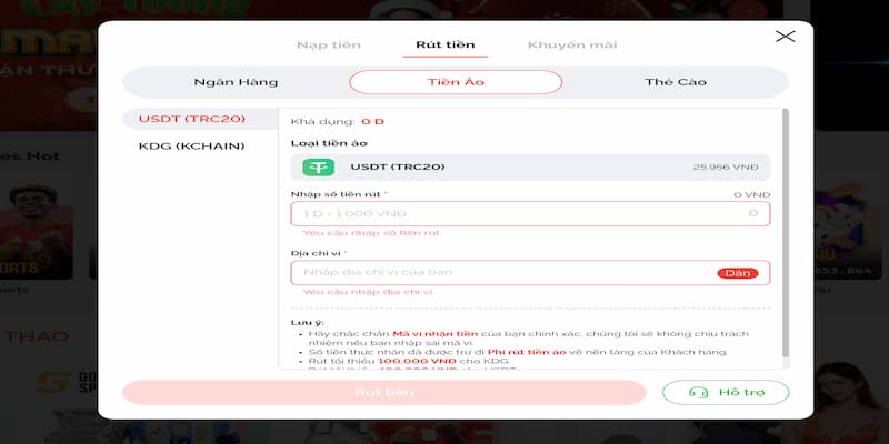 Hướng dẫn quy trình rút tiền Max88 chi tiết